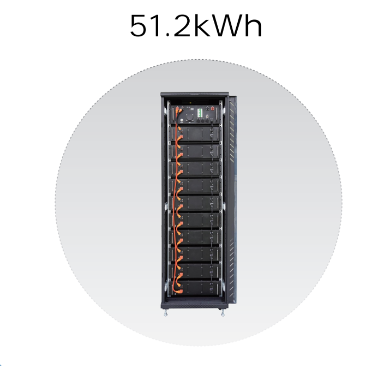 سلسلة بطاريات قابلة للتركيب على الرف بحجم 51.2kWh